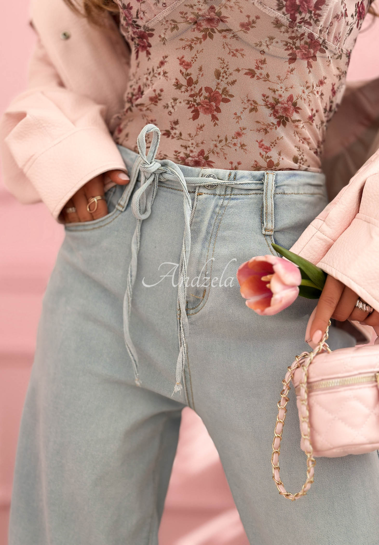 Džínsy balloon Michelle svetlomodré