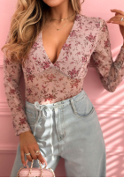 Kwiecista Blúzka z siateczki Miravelle ružová