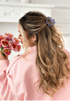 Velúrová Sponka klamra do włosów Velvette Heart ružová