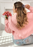 Velúrová Sponka klamra do włosów Velvette Heart ružová