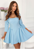 Rozkloszowana Šaty mini z kwadratowym dekoltem Good Luck Baby ružová