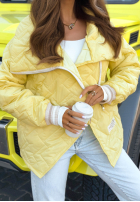 Prešívaná Bunda z kołnierzem Where Are We Biela