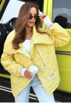 Prešívaná Bunda z kołnierzem Where Are We Biela