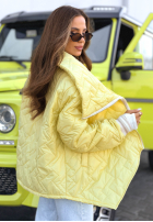 Prešívaná Bunda z kołnierzem Where Are We Biela