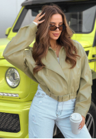 Krátka skórzana Bunda bomberka Glorianna pistaciová