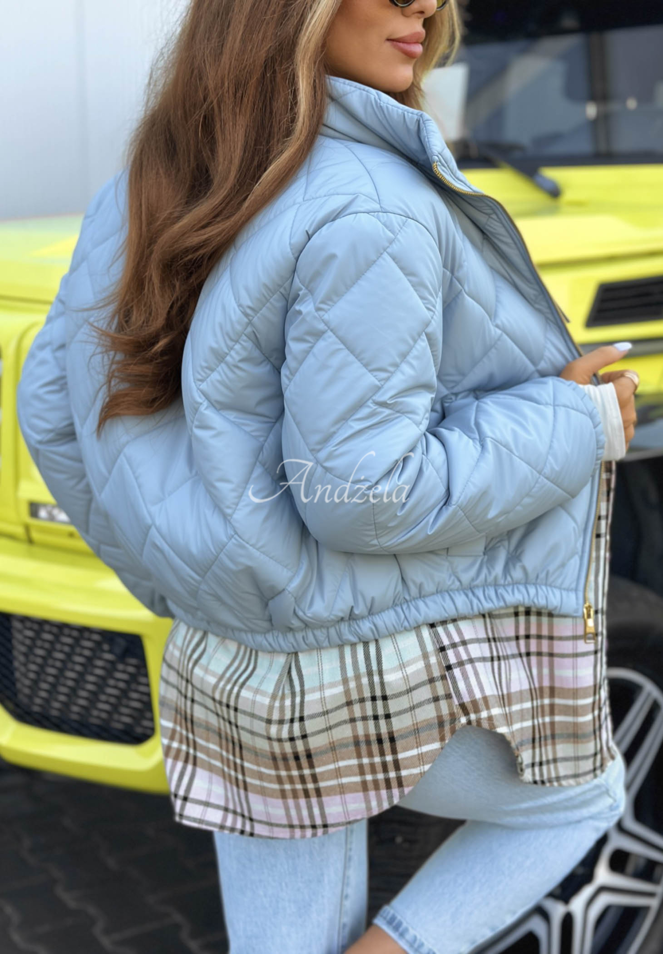 Krátka prešívaná bunda Mirella blankytná