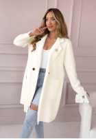 Dlhý Kabát z kieszeniami Know The Truth Biela