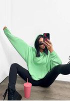 Mikina oversize s kapucňou i kangurka La Milla Francesca blankytná