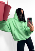 Mikina oversize s kapucňou i kangurka La Milla Francesca blankytná