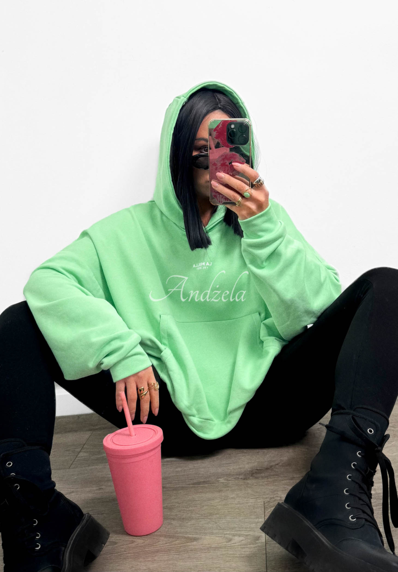 Bavlnená mikina klokanka s kapucňou La Milla Francesca zelená