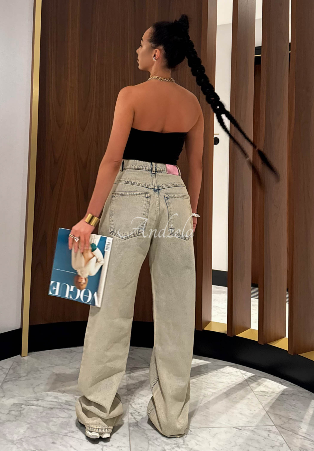 Džínsy wide leg La Milla Kylie svetlomodré