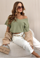 Ľahký Sveter z dekoltem Summer Daydream ecru