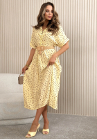 Muślinowa Šaty w Bodky  Panna Cotta žltá