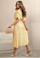 Muślinowa Šaty w Bodky  Panna Cotta žltá