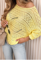 Ażurowy Sveter oversize Camina žltá