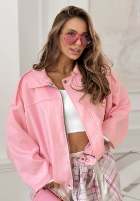 Semi&scaron;ov&aacute; oversize bomber bunda Early Season ružov&aacute;