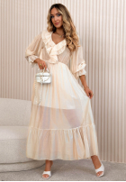 Zwiewna Šaty maxi z falbankami Lady Spring žltá