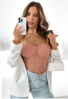 Koronkowe body na ramiączkach Persephone čierne