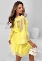 Zwiewna Šaty z falbankami z lyocellu Alive In Spring žltá