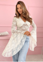 Koronkowa Blúzka z szerokimi rękawami Fairy Lady ecru