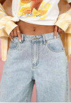 Nohavice džínosové wide leg Believe In Today svetlomodré