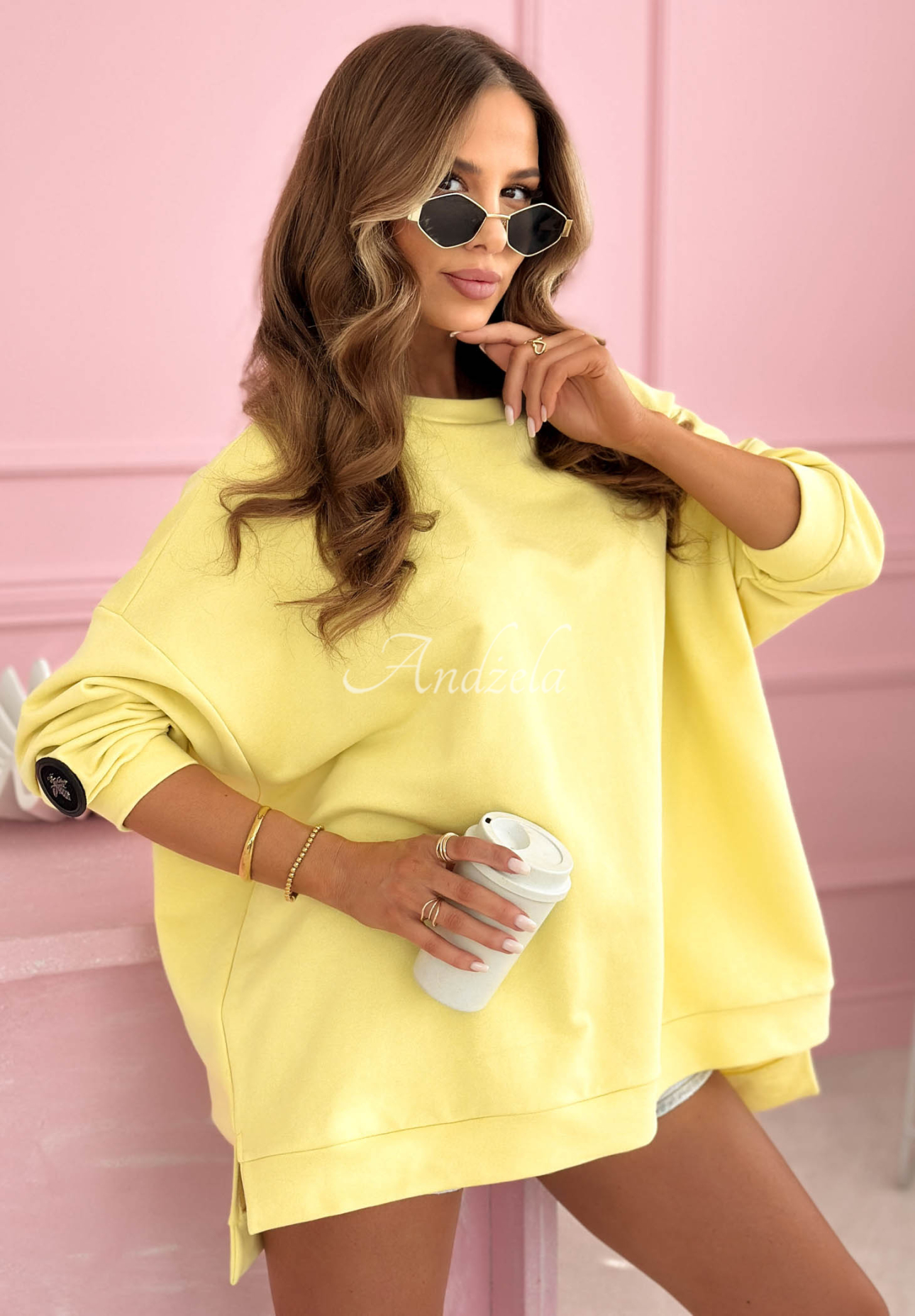 Mikina oversize Active Queens žltá