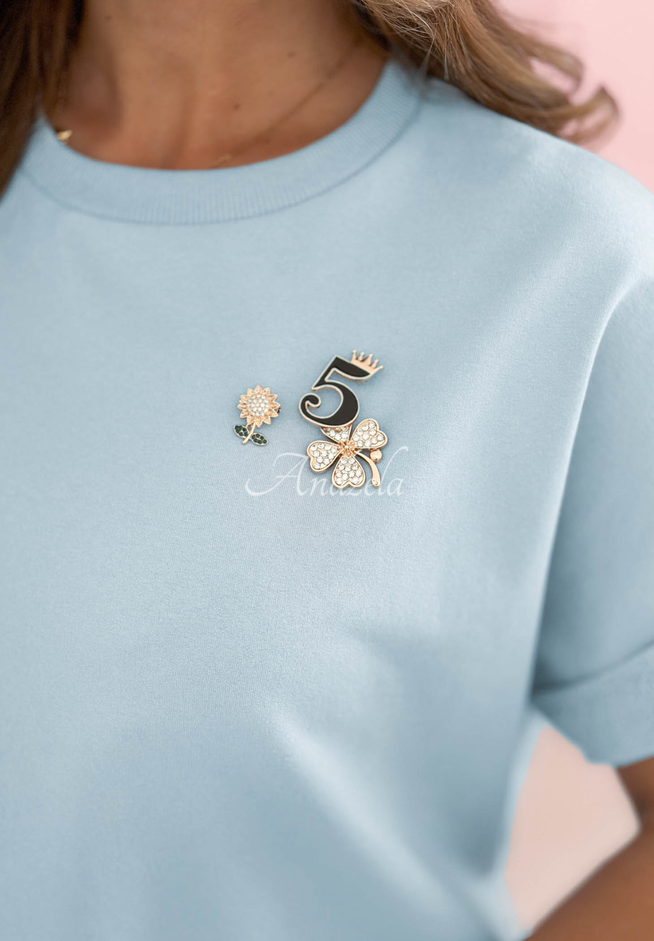 Bavlnená tepláková súprava s čipkou Lacy Actions blankytný