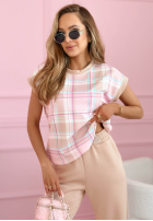 Súprava Blúzka i Nohavice w kratę Always Here púdrovo ružová