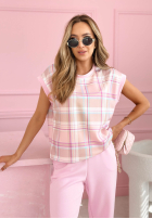 Súprava Blúzka i Nohavice w kratę Always Here púdrovo ružová