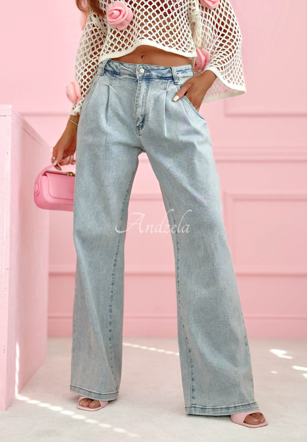 Dž&iacute;nsy wide leg Inspiring Thoughts modr&eacute;