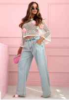 Nohavice džínosové wide leg Inspiring Thoughts modré