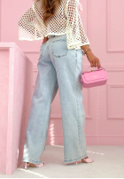 Nohavice džínosové wide leg Inspiring Thoughts modré