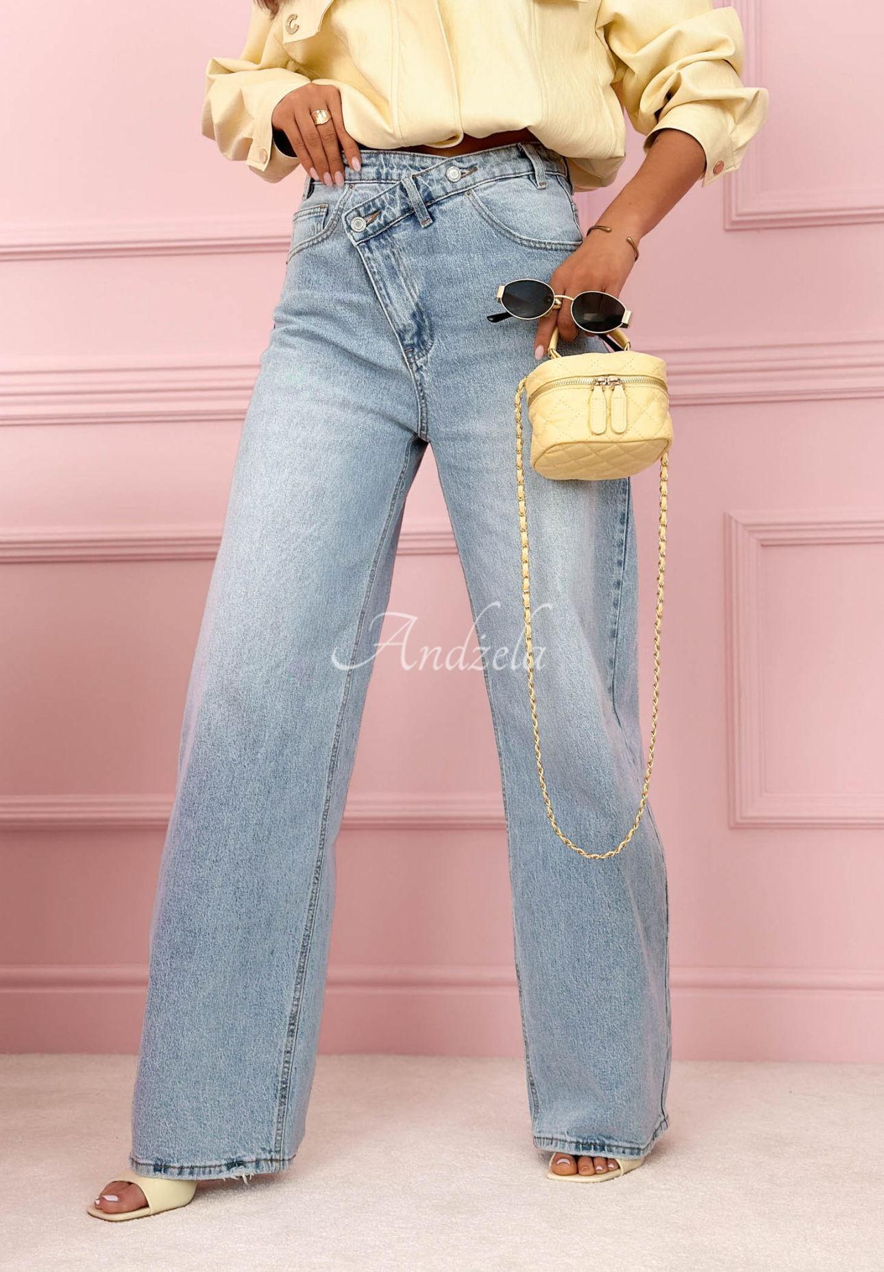 Džínsy wide leg Denim Story modré