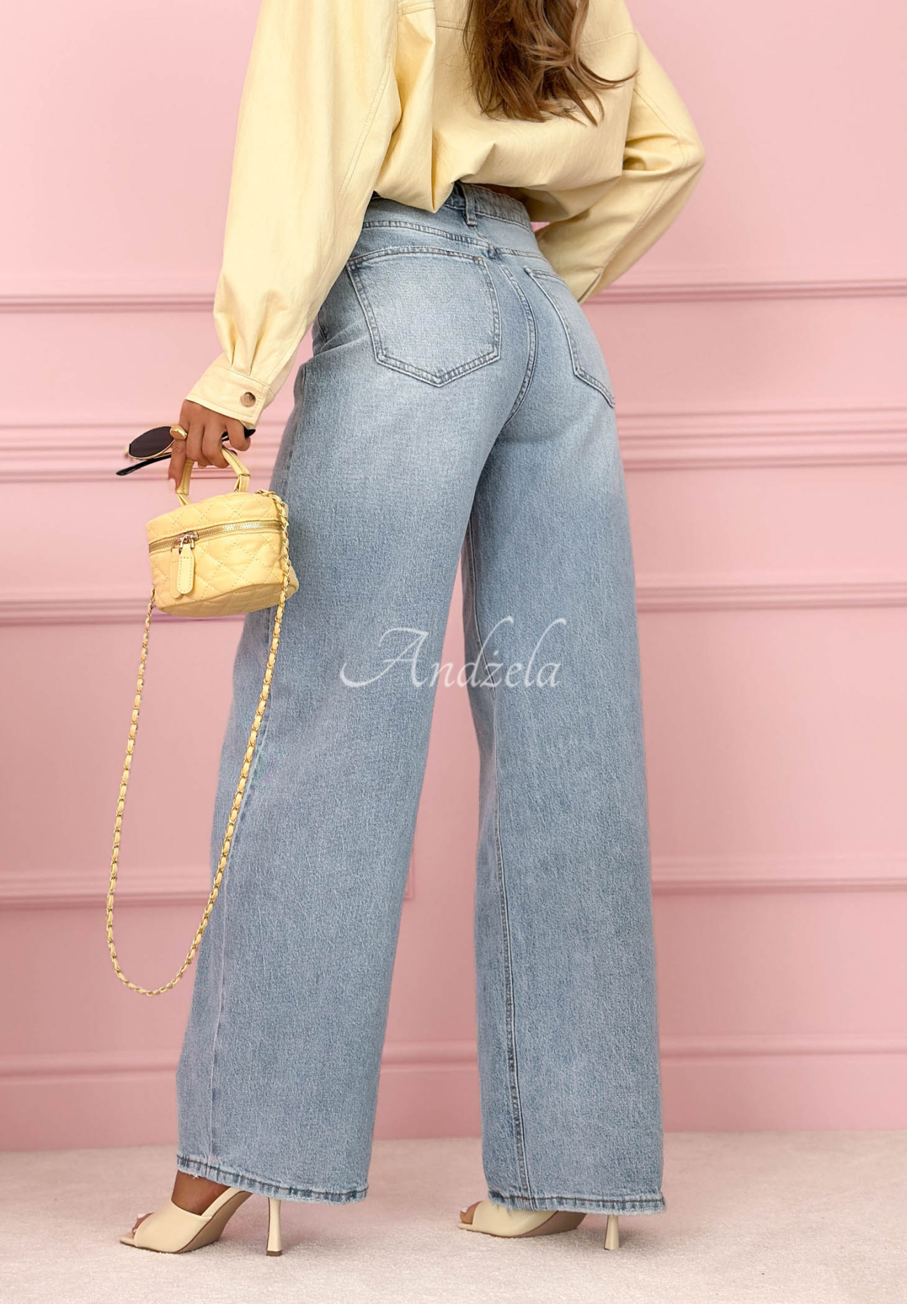 Džínsy wide leg Denim Story modré