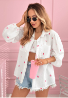 Košeľa w truskawki Sweet Strawberry Biela