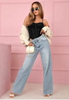 Koronkowy gorsetowy top na ramiączkach Laryssa ružový