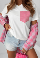 Tričko z ozdobną kieszenią Jennie ecru