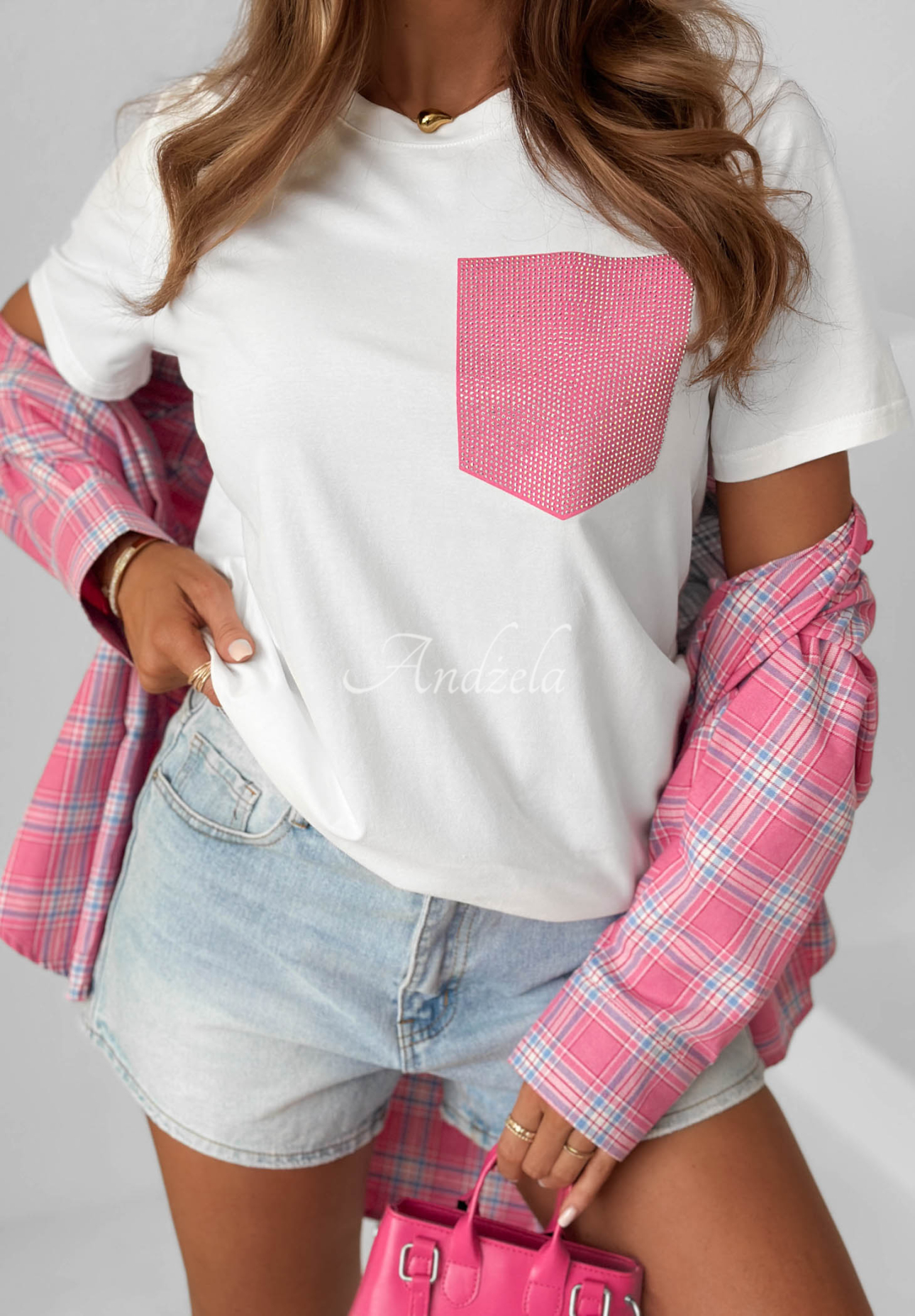 Bavlnené tričko s ozdobným vreckom Jennie ecru