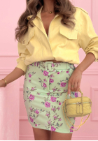 Sukňa mini w róże Rose Days žltá