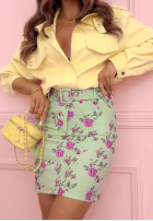 Sukňa mini w róże Rose Days žltá