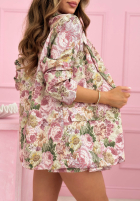 Kwiecista Sako z kołnierzykiem Blooming Days ružová