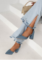 džínosové Sandále na słupku Nefertiti modré
