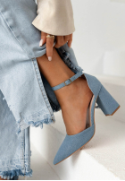 džínosové Sandále na słupku Nefertiti modré