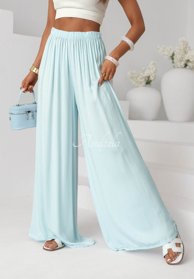 Visk&oacute;zov&eacute; nohavice wide leg Letter To Summer blankytn&eacute;