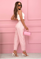 látkové Nohavice z paskiem Soft Blossom Mokka