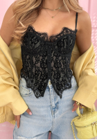 Gorsetowy top z koronką Chloe béžový