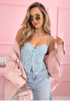 Gorsetowy top z koronką Chloe béžový