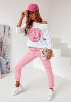 Nohavice látkové Wind svetloružové