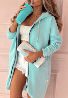 Długa Mikina s kapucňou Peaceful Mind blankytná