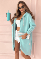 Długa Mikina s kapucňou Peaceful Mind blankytná